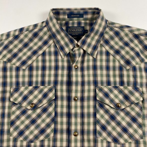 NWOT Pendleton Frontier Western Pearl Snap Shirt Mens Large Cotton Cowboy - Picture 2 of 13